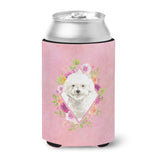 Caroline'S Treasures Ck4263Cc Bichon Frise Pink Flowers Can Or Bottle Hugger Cold-Beverage-Koozies, 12 Oz, Multicolor