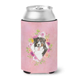 Caroline'S Treasures Ck4264Cc Bernese Mountain Dog Pink Flowers Can Or Bottle Hugger Cold-Beverage-Koozies, 12 Oz, Multicolor,