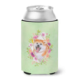 Caroline'S Treasures Ck4271Cc Akita Green Flowers Can Or Bottle Hugger Cold-Beverage-Koozies, 12 Oz, Multicolor