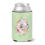 Caroline'S Treasures Ck4279Cc Bichon Fris #1 Green Flowers Can Or Bottle Hugger Cold-Beverage-Koozies, 12 Oz, Multicolor