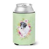 Caroline'S Treasures Ck4282Cc Borzoi Green Flowers Can Or Bottle Hugger Cold-Beverage-Koozies, 12 Oz, Multicolor