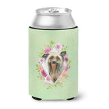 Caroline'S Treasures Ck4290Cc Chinese Crested Green Flowers Can Or Bottle Hugger Cold-Beverage-Koozies, 12 Oz, Multicolor