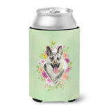 Caroline'S Treasures Eastern German Shepherd Green Flowers Can Or Bottle Hugger Cold-Beverage-Koozies, 12 Oz, Multicolor