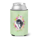 Caroline'S Treasures Ck4324Cc Newfoundland Puppy Green Flowers Can Or Bottle Hugger Cold-Beverage-Koozies, 12 Oz, Multicolor