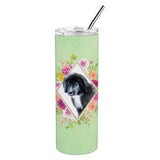 Caroline'S Treasures Newfoundland Puppy Green Flowers Double Walled Stainless Steel 20 Oz Skinny Travel-Insulated-Tumblers, Mu