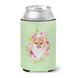 Caroline'S Treasures Ck4329Cc Pomeranian #1 Green Flowers Can Or Bottle Hugger Cold-Beverage-Koozies, 12 Oz, Multicolor