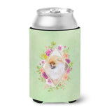 Caroline'S Treasures Ck4330Cc Pomeranian #2 Green Flowers Can Or Bottle Hugger Cold-Beverage-Koozies, 12 Oz, Multicolor