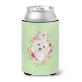Caroline'S Treasures Ck4363Cc Westie Green Flowers Can Or Bottle Hugger Cold-Beverage-Koozies, 12 Oz, Multicolor
