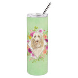 Caroline'S Treasures Spinone Italiano Green Flowers Double Walled Stainless Steel 20 Oz Skinny Travel-Insulated-Tumblers, Mult