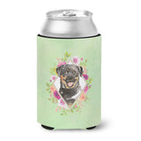 Caroline'S Treasures Ck4377Cc Rottweiler Green Flowers Can Or Bottle Hugger Cold-Beverage-Koozies, 12 Oz, Multicolor