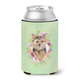 Caroline'S Treasures Ck4380Cc Norwich Terrier Green Flowers Can Or Bottle Hugger Cold-Beverage-Koozies, 12 Oz, Multicolor