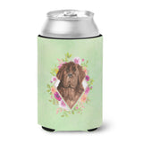 Caroline'S Treasures Ck4381Cc Newfoundland Green Flowers Can Or Bottle Hugger Cold-Beverage-Koozies, 12 Oz, Multicolor