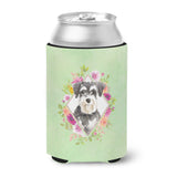 Caroline'S Treasures Ck4382Cc Schnauzer #2 Green Flowers Can Or Bottle Hugger Cold-Beverage-Koozies, 12 Oz, Multicolor