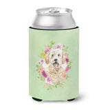 Caroline'S Treasures Ck4396Cc Goldendoodle Green Flowers Can Or Bottle Hugger Cold-Beverage-Koozies, 12 Oz, Multicolor