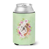 Caroline'S Treasures Ck4400Cc English Bulldog Green Flowers Can Or Bottle Hugger Cold-Beverage-Koozies, 12 Oz, Multicolor
