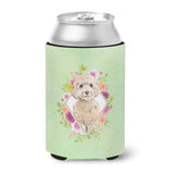 Caroline'S Treasures Ck4406Cc Champagne Cockapoo Green Flowers Can Or Bottle Hugger Cold-Beverage-Koozies, 12 Oz, Multicolor