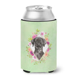 Caroline'S Treasures Ck4421Cc Black Labrador Green Flowers Can Or Bottle Hugger Cold-Beverage-Koozies, 12 Oz, Multicolor