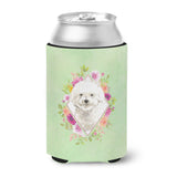 Caroline'S Treasures Ck4423Cc Bichon Frise Green Flowers Can Or Bottle Hugger Cold-Beverage-Koozies, 12 Oz, Multicolor
