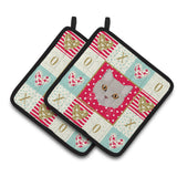 Caroline'S Treasures Ck5094Pthd Brazilian Semi Longhair Cat Love Pair Of Pot Holders Potholders, Multicolor