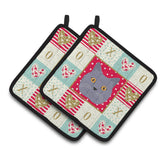 Caroline'S Treasures Ck5095Pthd British Shorthair Cat Love Pair Of Pot Holders Potholders, Multicolor