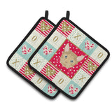 Caroline'S Treasures Ck5119Pthd German Rex Cat Love Pair Of Pot Holders Potholders, Multicolor