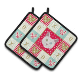 Caroline'S Treasures Ck5123Pthd Khao Manee Cat Love Pair Of Pot Holders Potholders, Multicolor