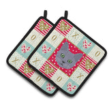 Caroline'S Treasures Ck5124Pthd Korat Cat Love Pair Of Pot Holders Potholders, Multicolor