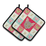 Caroline'S Treasures Ck5130Pthd Malayan Cat Love Pair Of Pot Holders Potholders, Multicolor