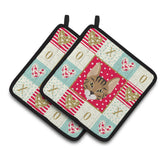 Caroline'S Treasures Ck5157Pthd Savannah Cat Love Pair Of Pot Holders Potholders, Multicolor