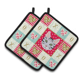 Caroline'S Treasures Ck5161Pthd Serengeti Cat Love Pair Of Pot Holders Potholders, Multicolor