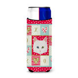 Caroline'S Treasures Ck5175Muk Turkish Angora Cat Michelob Ultra Hugger For Slim Cans Cold-Beverage-Koozies, Multicolor