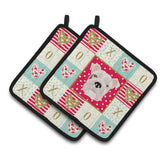Caroline'S Treasures Ck5197Pthd English Bulldog Love Pair Of Pot Holders Potholders, Multicolor