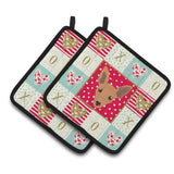 Caroline'S Treasures Ck5221Pthd Miniature Pinscher Love Pair Of Pot Holders Potholders, Multicolor