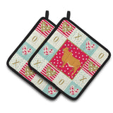 Caroline'S Treasures Ck5252Pthd Zebu Indicine Cow Love Pair Of Pot Holders Potholders, Multicolor