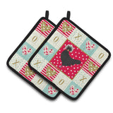 Caroline'S Treasures Ck5261Pthd Polish Poland Chicken Love Pair Of Pot Holders Potholders, Multicolor