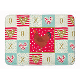 Caroline'S Treasures New Hampshire Red Chicken Love Machine Washable Memory Foam Mat Doormats, Multicolor