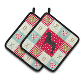 Caroline'S Treasures Ck5342Pthd Friesian Horse Love Pair Of Pot Holders Potholders, Multicolor