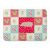 Caroline'S Treasures English Large White Pig Love Machine Washable Memory Foam Mat Doormats, Multicolor