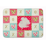 Caroline'S Treasures Silver Fantail Pigeon Love Machine Washable Memory Foam Mat Doormats, Multicolor