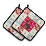 Caroline'S Treasures Ck5390Pthd Tan Rabbit Love Pair Of Pot Holders Potholders, Multicolor