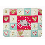 Caroline'S Treasures Mosaic Chinchilla Love Machine Washable Memory Foam Mat Doormats, Multicolor