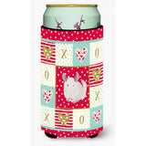 Caroline'S Treasures Ck5425Tbc White Dominant Chinchilla Love Tall Boy Hugger Cold-Beverage-Koozies, Multicolor