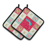 Caroline'S Treasures Ck5498Pthd Sword Tail Guppy Love Pair Of Pot Holders Potholders, Multicolor
