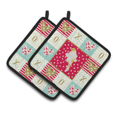 Caroline'S Treasures Ck5507Pthd Parisian Trumpeter Canary Love Pair Of Pot Holders Potholders, Multicolor