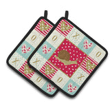 Caroline'S Treasures Ck5527Pthd Garden Snail Pair Of Pot Holders Potholders, Multicolor