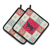 Caroline'S Treasures Ck5671Pthd Pantherette Cat Love Pair Of Pot Holders Potholders, Multicolor