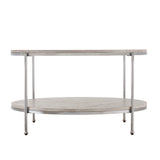 Silas Round Faux Stone Cocktail Table