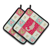 Caroline'S Treasures Ck5783Pthd Scottish Fold Cat Love Pair Of Pot Holders Potholders, Multicolor
