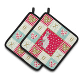 Caroline'S Treasures Ck5786Pthd Siamese Modern Cat Love Pair Of Pot Holders Potholders, Multicolor