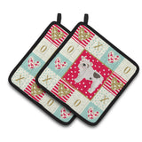 Caroline'S Treasures Ck5831Pthd English Bulldog #2 Love Pair Of Pot Holders Potholders, Multicolor
